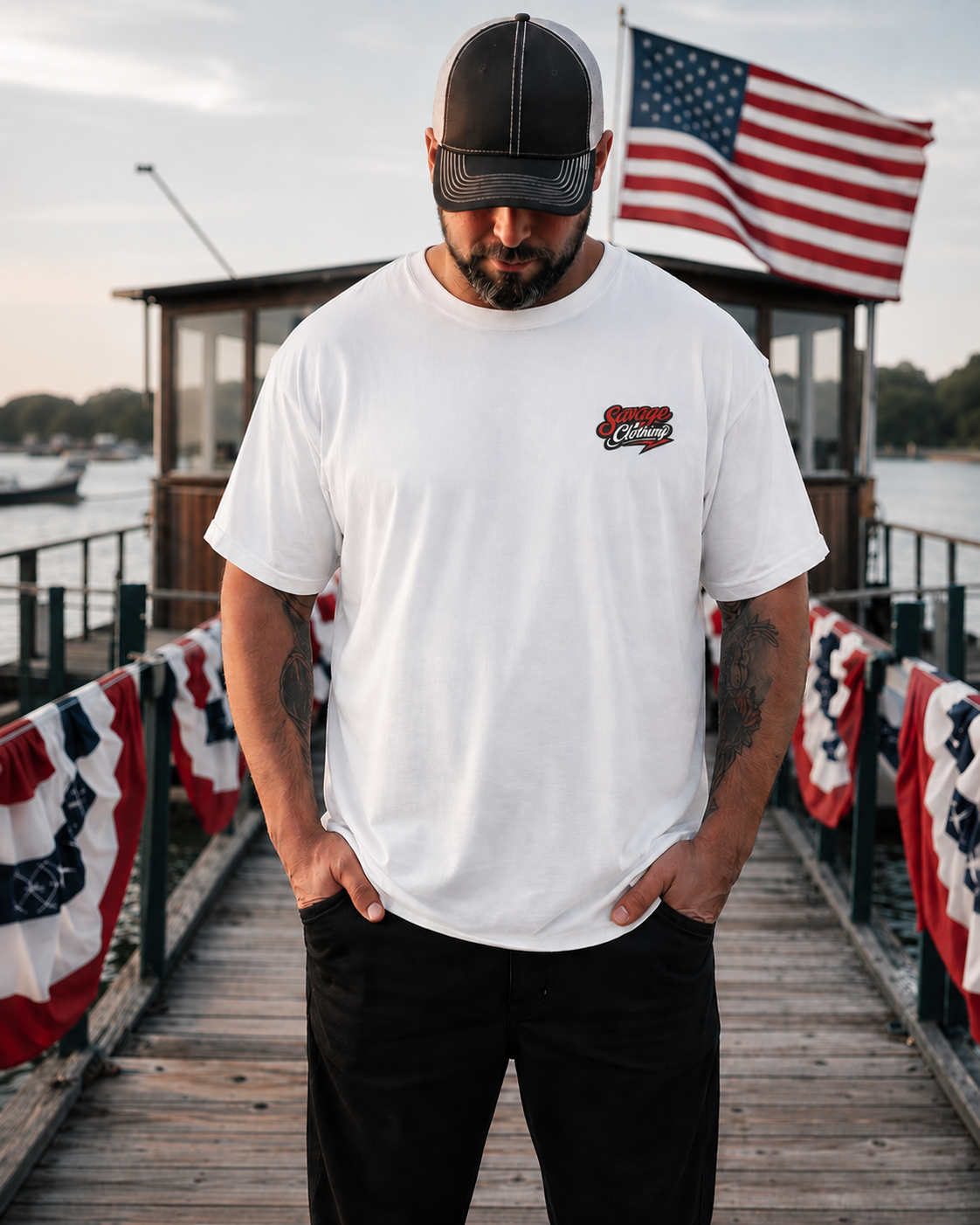 We the People | Born Free, Stay Savage | Gothic Patriot Tee