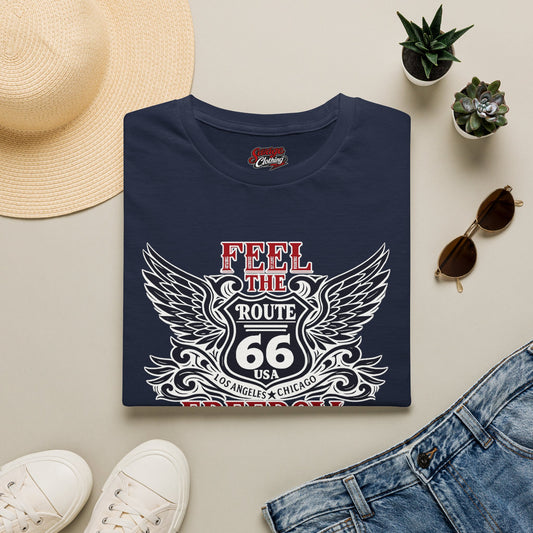 Feel the Freedom — Route 66 Wings Tee