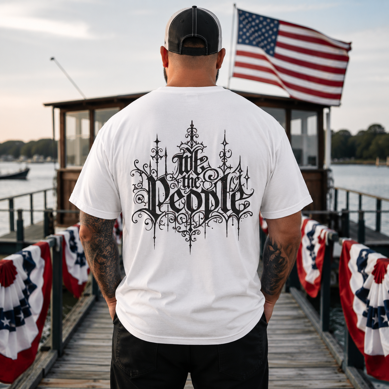 We the People | Born Free, Stay Savage | Gothic Patriot Tee