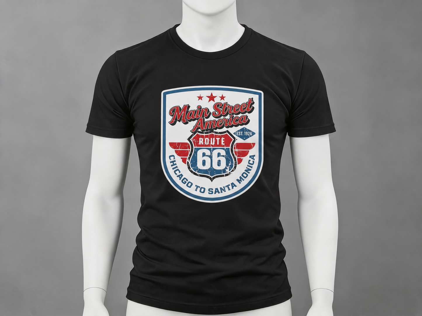 Main Street America — Chicago to Santa Monica (distressed)
