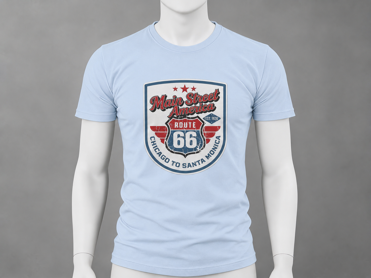 Main Street America — Chicago to Santa Monica (distressed)