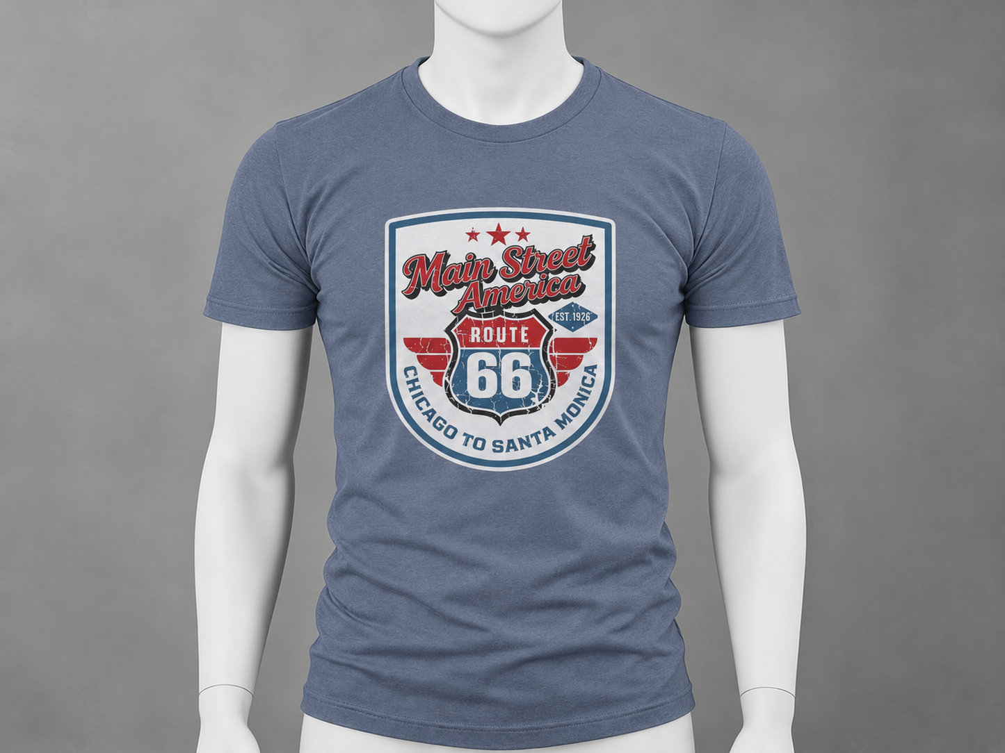 Main Street America — Chicago to Santa Monica (distressed)