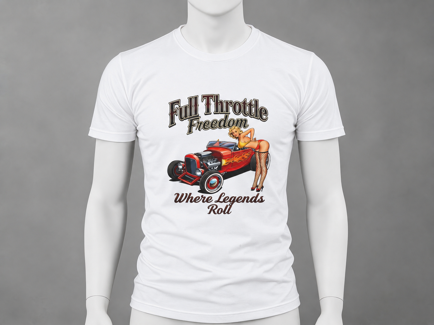 Full Throttle Freedom — Hot Rod Pin-Up
