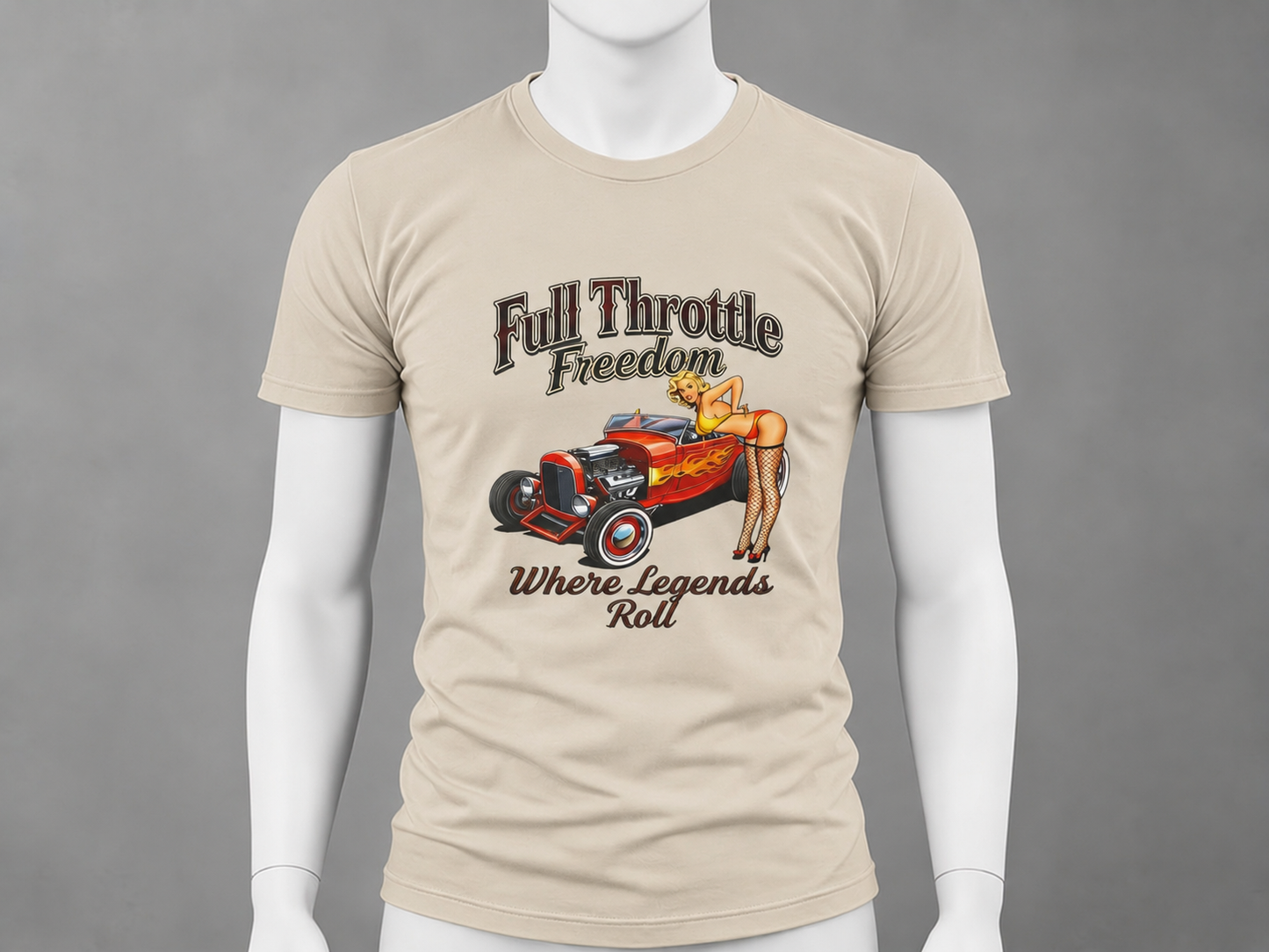 Full Throttle Freedom — Hot Rod Pin-Up