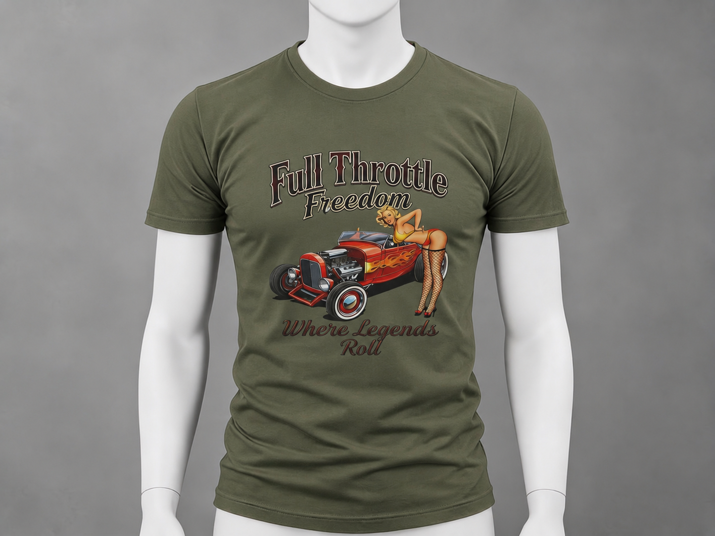 Full Throttle Freedom — Hot Rod Pin-Up