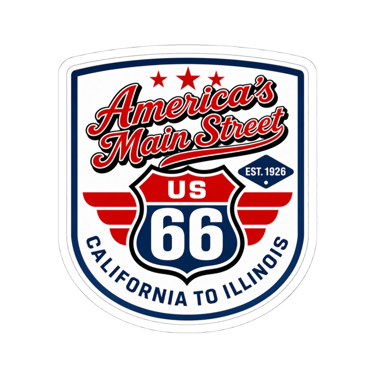 America's Main Street | California to Illinois Sticker