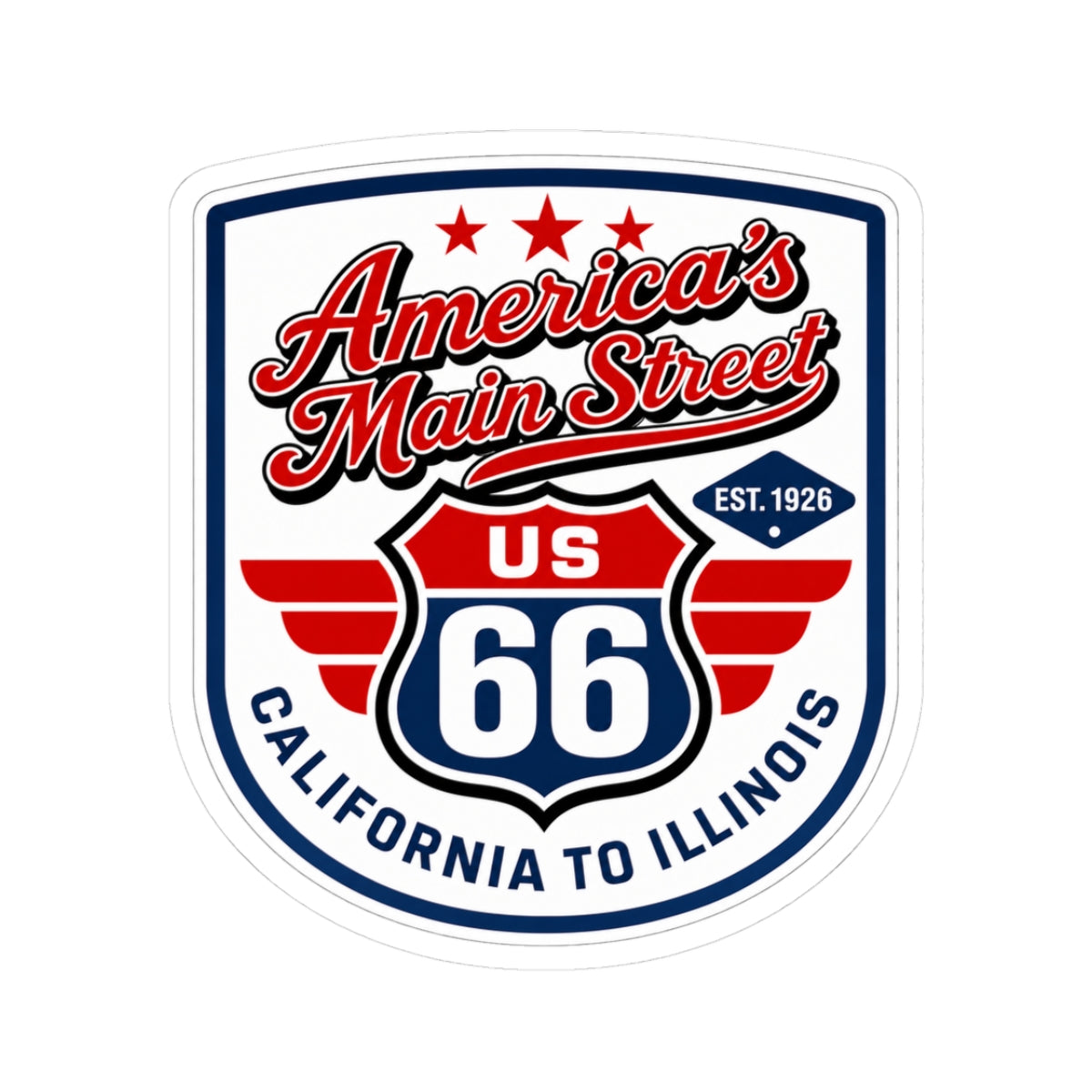 America's Main Street | California to Illinois Sticker
